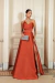 VESTIDO LONGO DE FESTA JAÚ TERRACOTA