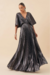 VESTIDO LONGO DE FESTA PLISSADO PRETO - loja online