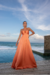 VESTIDO LONGO PLISSADO LARANJA - loja online