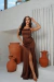 VESTIDO DE FESTA EM CETIM EXTREMA MARROM - Toth Store | Vestido de Festa | Moda Feminina