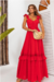 VESTIDO LONGO EM LAISE VERMELHO