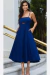 VESTIDO MIDI COM DETALHE VAZADO NO MEIO DO BUSTO MARINHO