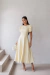 VESTIDO MIDI EM CREPE COM MANGAS AMARELO - comprar online