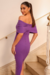 VESTIDO MIDI OMBRO A OMBRO COM LAÇO ROXO - Toth Store | Vestido de Festa | Moda Feminina