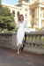 VESTIDO MIDI COM MANGAS LONGAS EM CETIM BRANCO - loja online