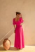 VESTIDO MIDI DETALHE CINTURA PINK - comprar online