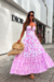 VESTIDO MIDI ESTAMPADO ROSA - loja online