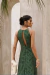 VESTIDO LONGUETE DECOTE HALTER VERDE OLIVA