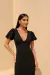 VESTIDO MIDI COM MANGA BALONE PRETO na internet