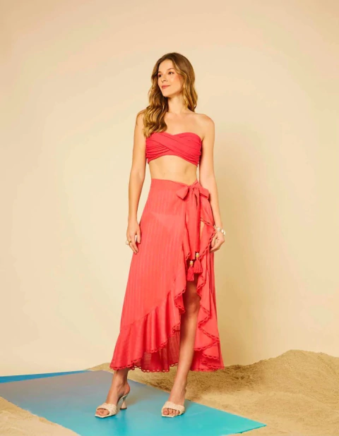 Saidas de Praia com Envelope e Detalhe em Renda Melancia