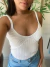BLUSA CROPPED TRICOT CURTO ALCINHA BRANCO