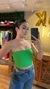 TOP CURTO TOP FAIXA VERDE FOLHA