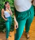 CALÇA C PANTS CARROT LINEN VERDE
