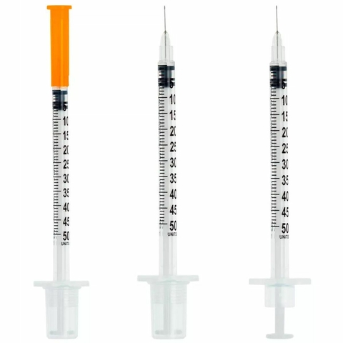 Kit 300 Un Seringa 0,5ml C Agulha Fixa 0,25mmx6mm Blister