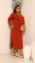 Vestido Plus Size Longo Manga Longa Com Bolso - Bombys
