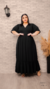 Imagem do Vestido Plus Size Longo Manga Curta Boca De Sino