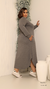 Vestido Plus Size Longo Manga Longa Com Bolso na internet