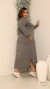 Vestido Plus Size Longo Manga Longa Com Bolso na internet