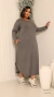 Vestido Plus Size Longo Manga Longa Com Bolso - loja online