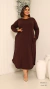 Vestido Plus Size Longo Manga Longa Com Bolso - comprar online