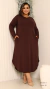 Vestido Plus Size Longo Manga Longa Com Bolso - Bombys