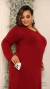 Vestido Plus Size Longo Manga Longa Com Bolso - loja online