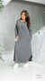 Vestido Plus Size Longo Manga Longa Com Bolso - comprar online
