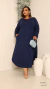 Imagem do Vestido Plus Size Longo Manga Longa Com Bolso