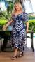 Vestido Plus Size Longo Summer Náutico