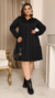 Vestido Plus Size Rodado Manga Longa