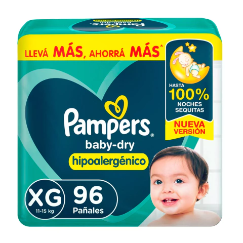 Imagen de PAMPERS BABY DRY | PACK MENSUAL | G - XG - XXG