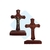 Crucifixo de Madeira Imbuia Pequeno com base - 6cm