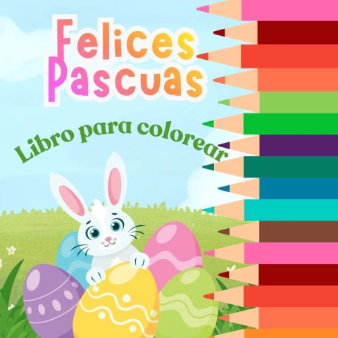 Imprimible para colorear Felices Pascuas