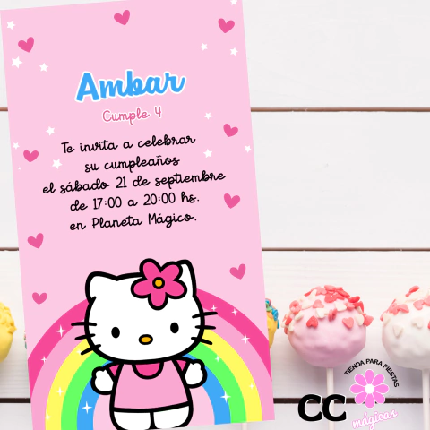 Invitación Digital Cumpleaños Hello Kitty - Modelo 4 - comprar online