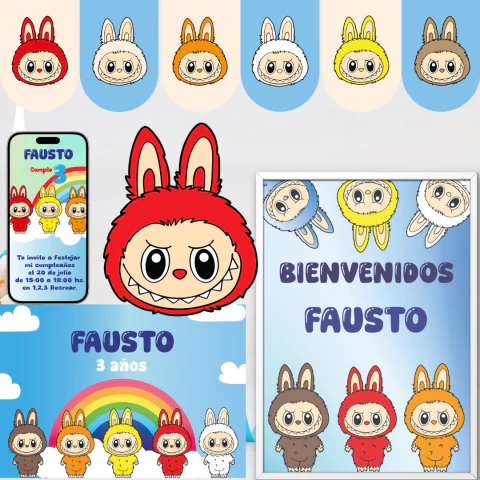 Kit imprimible para Cumpleaños: LABUBU Modelo 2
