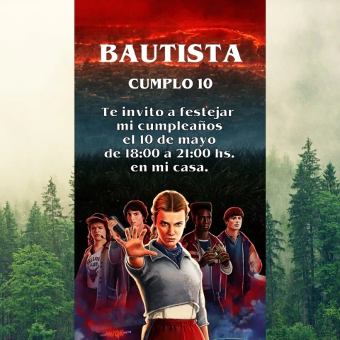Invitación digital para Cumpleaños: Stranger Things - Modelo 6 - comprar online