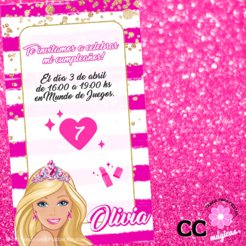 Invitación Digital Barbie - Modelo 5 - comprar online