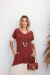 Imagem do Vestido Longo Feminino Manga Curta com Fendas e Bolsos