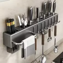 Organizador de Cocina con 8 Ganchos y 2 Cubietreros - Deco Hogar
