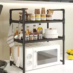 Organizador Sobre Microondas Estante 2 Niveles con Ganchos - comprar online