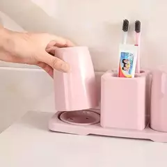 Organizador de Baño Porta Cepillo y 2 Vasos - comprar online