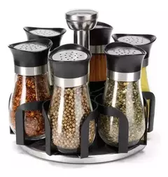 Set X6 Condimenteros Giratorio Frascos Vidrio - comprar online