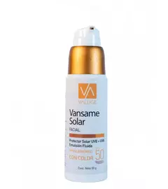 Protector Vansame solar facial FPS 50 con color Valuge - comprar online