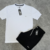 KIT TRAINING CAMISETA BRANCA + SHORT ELASTANO BLACK