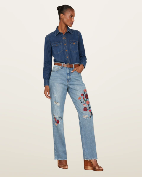 Jeans delavé c/ bordado Abercrombie 38