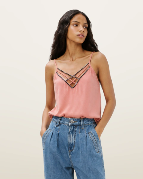 Regata viscose c/ tachas pêssego P