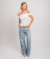 Jean straight dobladillo ancho - comprar online