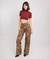 Pantalon animal print gabardina