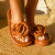 Rasteira Flat Flor - Marrom