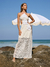 Vestido Engana-mamãe de Renda com Flor de Crochê - comprar online